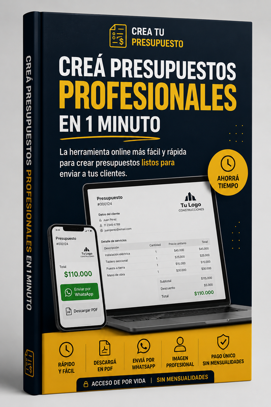 Creá Presupuestos Profesionales para tu Negocio: envías en un minuto por Whatsapp