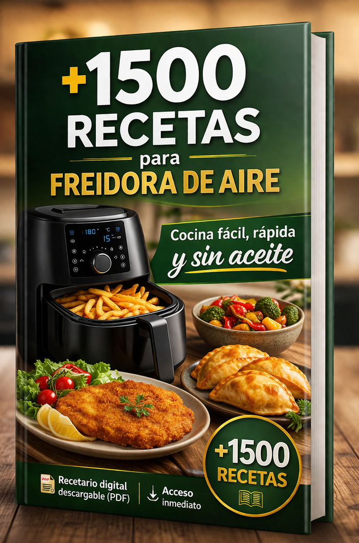 +1500 Recetas para Freidora de Aire + 30 Bonus
